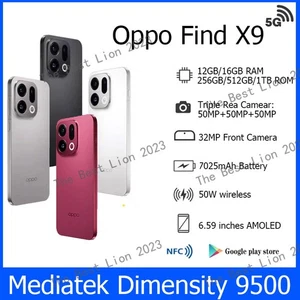 OPPO Find X9 5G Mobile Phone 6.59'' Dimensity 9500 Octa Core 50MP Android 16 NFC - Picture 1 of 28