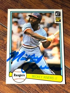 1982 Donruss Mickey Rivers #242 AUTO * CARD IS SHARP NM-MT WITH BOLD AUTO - Bild 1 von 2
