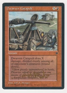 Gold Signed Dwarven Catapult HP Fallen Empires Artist Jeff A. Menges MTG Magic! - Picture 1 of 2