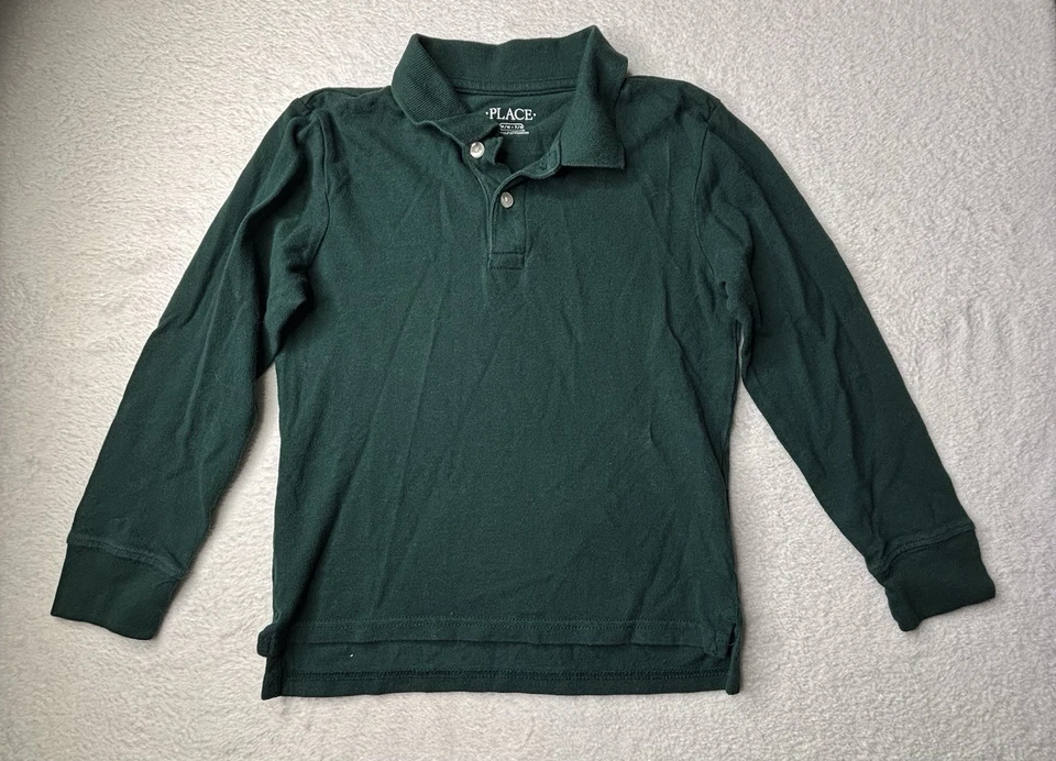 Camisa polo infantil juvenil manga longa verde 7/8 - Imagem 1 de 2