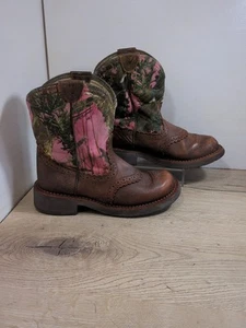 Ariat Fat Baby Roper Cowboy Boots Size 4.5 UK Pink Camo - Picture 1 of 12