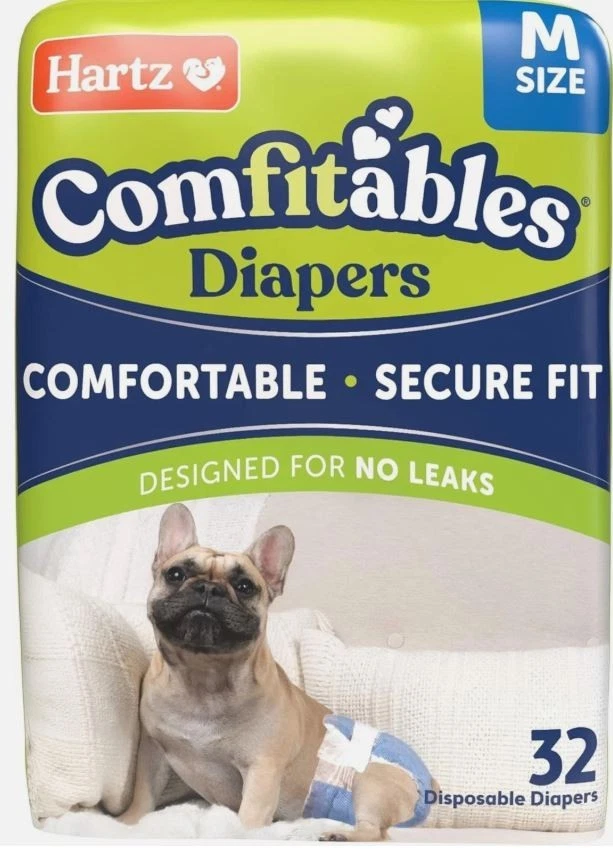 Одноразовые подгузники для собак Hartz, размер M 32 штуки, удобная и безопасная посадка, - Изображение 1 из 1