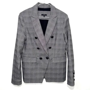 Drew karierter zweireihiger Blazer mit Hahnentrittmuster - schwarz/weiß M - Bild 1 von 6
