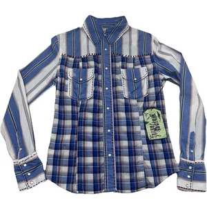 The Ranch Wear Vintage Rebel Brand Western Plaid Damen Hemd Pearl Snap Gr. XS - Bild 1 von 19