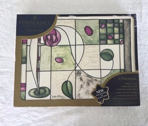 Pimpernel Tischsets 6er Set Debbie Halliday Design Rose Schrank Kork Sockel Box - Bild 1 von 13