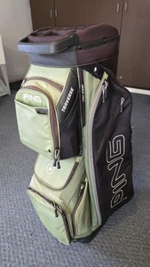 PING Traverse 14 Way Cart Golf Bag Green/Black w/ Rain Cover - Picture 1 of 8