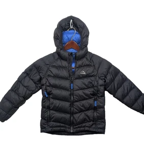 LL Bean Chaqueta Niños S 8 Puffer Down Cremallera Sudadera con Capucha Downtek 650 Negro 2 Defectos - Imagen 1 de 17