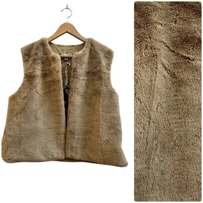 Chaleco Nili Lotan X Target Nuevo Suave Imitación Piel Forrado Abierto Talla Mediana Glamour Capas Foto 1 de 4