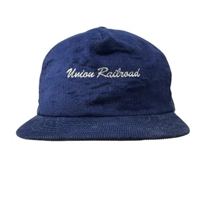 Union Railroad URR Corduroy Snapback Hat Cap Vintage Dad Retro Made in USA 80's - Picture 1 of 9