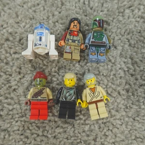 Lego Star Wars Minifigur Menge 6 Luke Obi-wan Bobba Fett R2D2 Baze Malbus - Bild 1 von 3