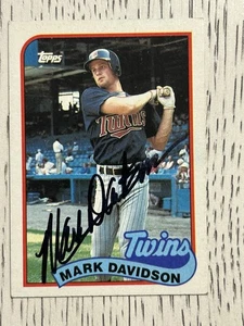 1989 Topps Mark Davidson # 451 Autograph Signed In Person MN Twins - Bild 1 von 2