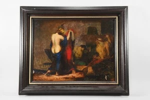 N47W43- Adolf Frey Moock (1881-1954) Gemälde Mythologie Orpheus Abschied sign. - Bild 1 von 12