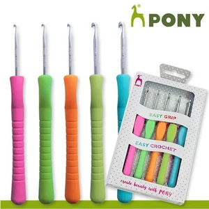 Pony Easy Grip Conjunto de Gancho Ganchillo Design-Box Mango Suave 2.00-4.00 MM - Imagen 1 de 3
