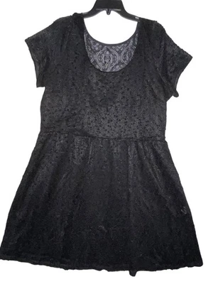 Jessica Simpson Black Lace Dress Short Sleeve Party Dress 2X - Image 1 of 3