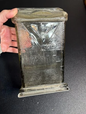 ИЗЯЩНЫЙ! СТАРИННЫЙ винтажный СТЕКЛЯННЫЙ ПОЧТОВЫЙ ЯЩИК НАЧАЛА 1900-х годов с ТИСНЕНИЕМ почты С МЕТАЛЛИЧЕСКОЙ КРЫШКОЙ - Изображение 1 из 4