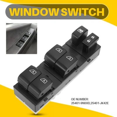 Interruptor maestro de ventana eléctrica delantero izquierdo compatible con Nissan Máxima EXV 2009 2010 2011 2012 Foto 1 de 4