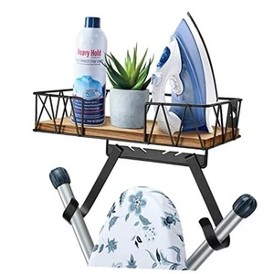 Ironing Board Holder Wall Mount - Laundry Room Iron and Ironing Board Hanger - Picture 1 of 8