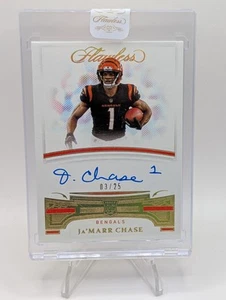 JA'MARR CHASE Rookie Autograph SSP (#3/25)π₯ 2021 PANINI FLAWLESS Bengals RC - Picture 1 of 4