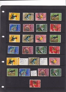 Malaysia, lot of used stamps, birds, some varieties, 2 pages. - Picture 1 of 2