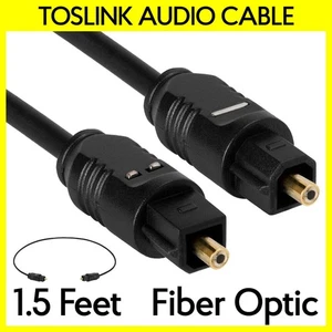 Cable óptico Toslink cable de audio de fibra óptica de 1,5 pies SPDIF macho a macho - Imagen 1 de 3