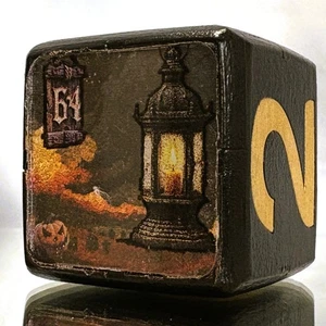 Luminous Lantern - Light in Darkest Odds - Backgammon Doubling Cube 36mm - Picture 1 of 13