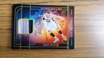 TIAGO SPLITTER 2024-25 PANINI SILHOUETTE GAME 2 WORN 2014 NBA FINALS SPURS /2 🔥 - Image 1 of 3