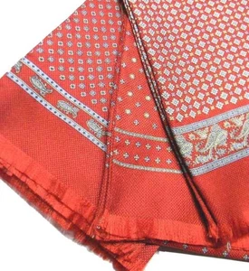 Elegante Rot Bordeaux Seidenschal Für Männer Tubularschals Made In Italy - Bild 1 von 8