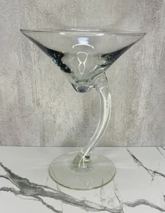 Libbey Martini Cocktail Glass Clear Curved Stem EUC - Picture 1 of 7