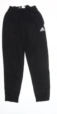 Adidas Mens Black Jogger Trousers Size M Polyester Elastic Waist - Image 1 of 4