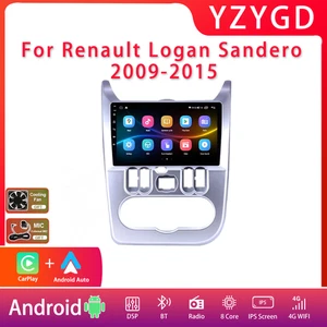 Para Renault Logan Sandero 2009-2015 GPS Carplay Estéreo Coche Radio Pantalla Android - Imagen 1 de 32
