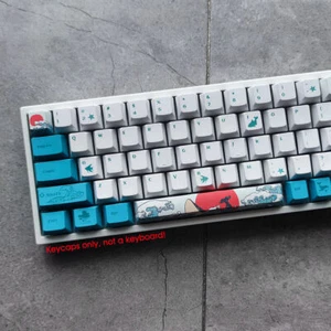 Coral Sea Ukiyo-e Keycaps Set PBT Dye Sub Cherry Profile for Mechanical Keyboard - Picture 1 of 7