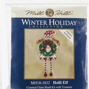 Winter Wonderland Beaded Cross Stitch Ornament Kit - Holli Elf 2018 Holiday Edit - Picture 1 of 3