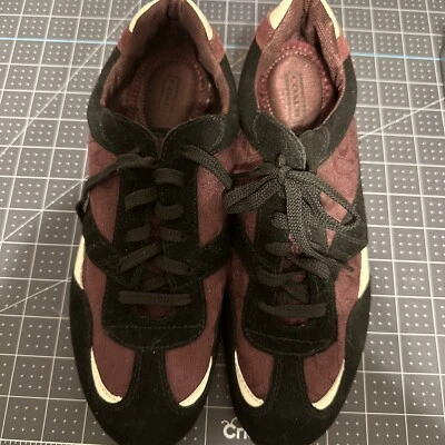 Zapatillas para mujer Coach púrpura negro lona gamuza firma C 9,5 M Foto 1 de 4