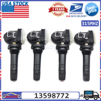 NEW TPMS Tire Pressure Sensor 4PCS For GM Chevrolet GMC Buick Cadillac 13598772 - Image 1 of 4