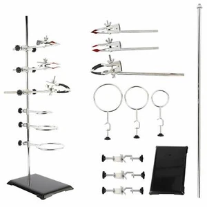 YaeCCC 60 cm set supporto laboratorio fiaschetta chimica anello storta morsetto condensatore - Foto 1 di 11