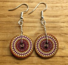 Wooden buttons earrings