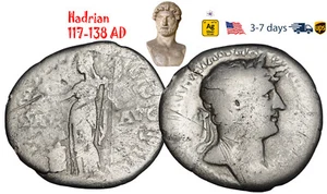 Ancient Roman Empire Coin Silver Denarius Hadrian 117 - 138 AD Authentic #33232 - Picture 1 of 3