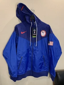 Mens Nike Olympic Team USA Windrunner Jacket Size Large 2020 Red Blue NWT - Picture 1 of 5
