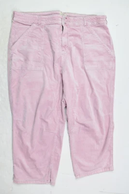 Pantalones de pana Pilcro Anthropologie para mujer Plus 26W rosa recortados pierna ancha Foto 1 de 4