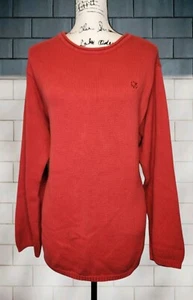 DKNY Oversized Sweater Plus Size 1X Orange Cotton Knit Embroidered Logo USA MADE - Picture 1 of 5
