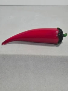 Cesta de frutas pimienta caliente de vidrio soplado a mano arte vegetal estilo Murano HPR de colección - Imagen 1 de 14