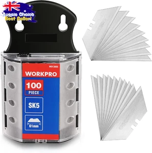 Utility Knife Blades 100 Pack SK5 Steel with Dispenser Refill Box Cutter - Picture 1 of 12