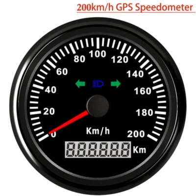 85mm 200kph Gps Speedometer For Car Marine With Left Right And High Beam Red Led - Image 1 of 4