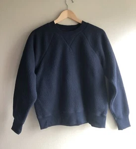 NEU Everlane The ReNew Teddy Oversized Crew Navy Blau Pullover Sweater Gr. L - Bild 1 von 10