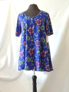 NWT LuLaRoe Sz S Perfect T Shirt Blue Floral Print Short  Sleeve Women's Small - Picture 1 of 3