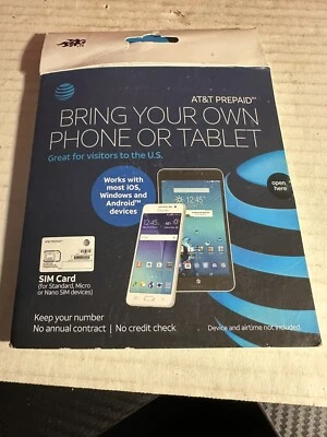 AT&T GoPhone SIM Card for Standard, Micro & Nano SIM Device DWK/153 - Image 1 of 2