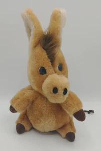 Vintage KAMAR Plush Brown Donkey Mule Sitting Stuffed Animal Handmade Korea - Picture 1 of 9