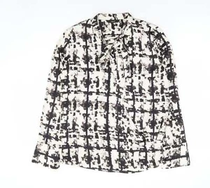 NEXT Womens Beige Polyester Blend Wrap Blouse Size 6 - Faux Wrap Puss - Picture 1 of 12