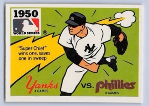 1980  FLEER WORLD SERIES Logo Sticker Baseball Card - 1950 - YANKEES vs PHILLIES