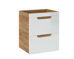 Waschbeckenunterschrank 50cm FERMO Weiss Hochglanz ohne Waschtisch - Bild 1 von 3